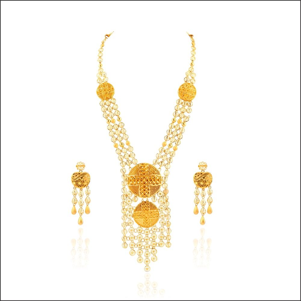 Aisshpra Turkish Design Gold Necklace Set in 22 Kt Comes with a Set of Matching Earrings