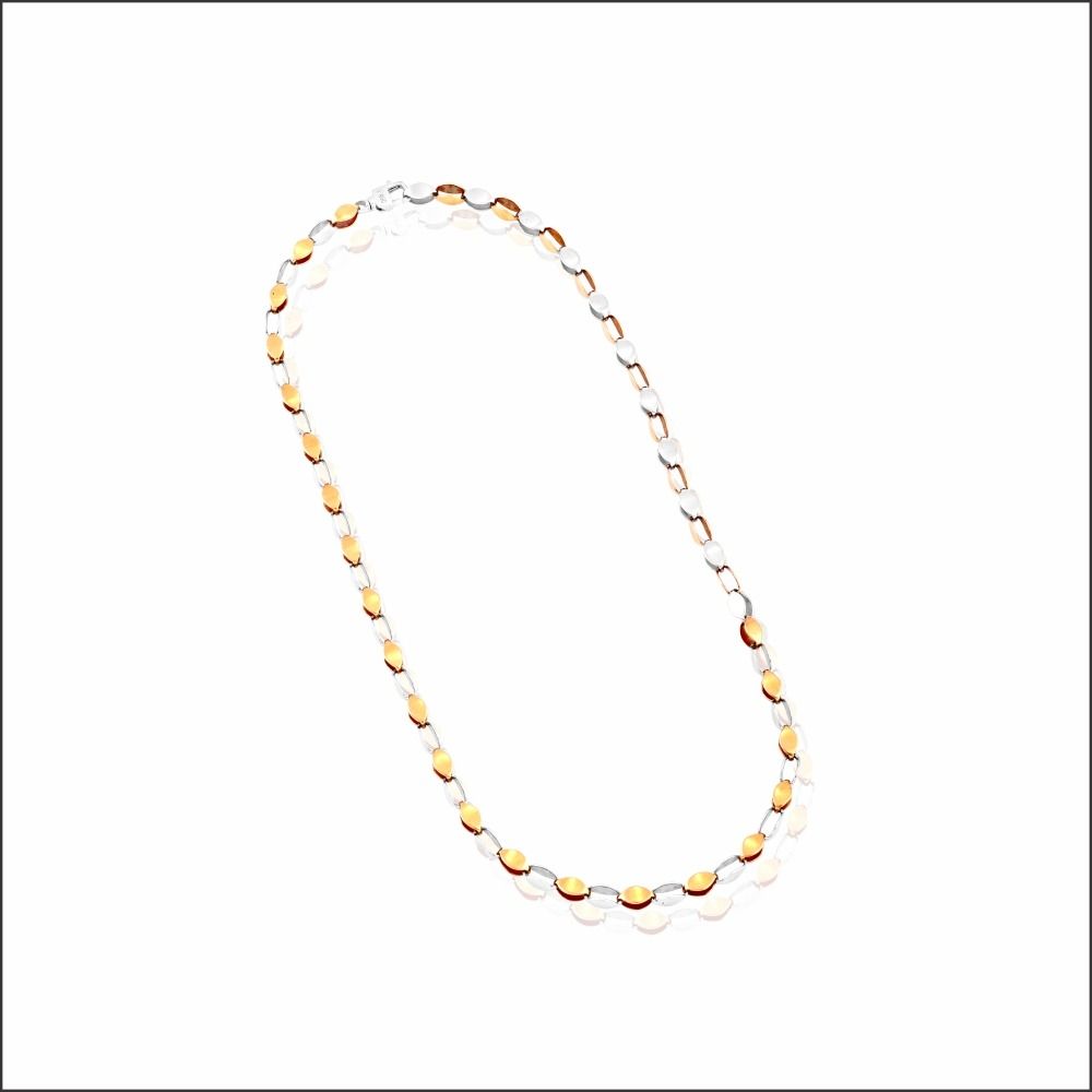 Aisshpra Dual Tone Unisex Platinum & Yellow Gold Chain Casual Wear Jewellery