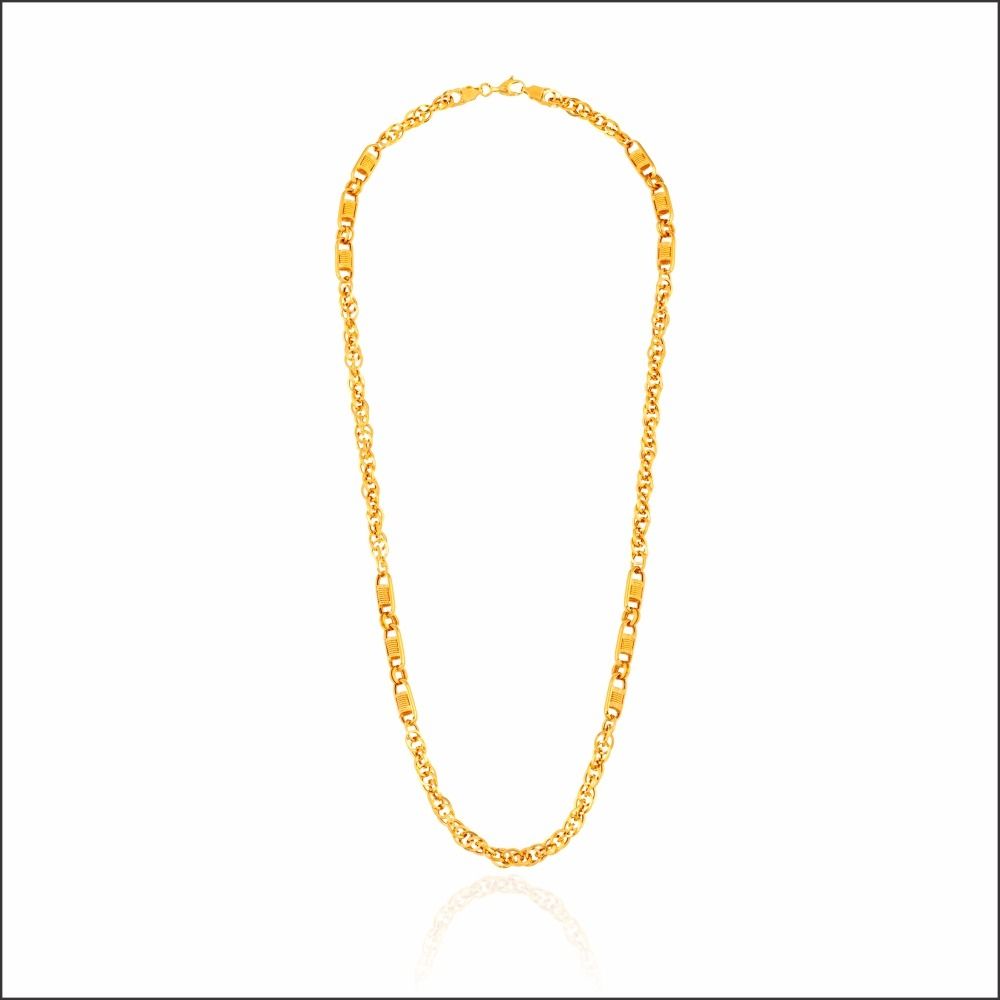 Aisshpra Gold Gents Chain in 18 Kt Stylish Traditional Wear Jewellery 