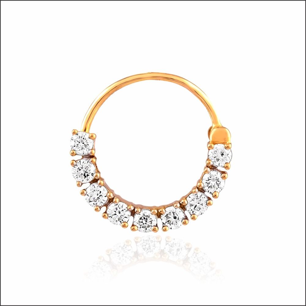 Aisshpra Diamond Nose Ring in 18 Kt Stylish Party Wear Jewellery for Women