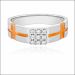 Aisshpra Pt 95 Square Platinum Diamond Band for Men Stylish Party-Wear Jewellery