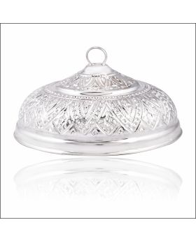 Aisshpra 92.5 Purity Silver Handmade Big Size Nakashi Chattar for Mandir Devotional Items