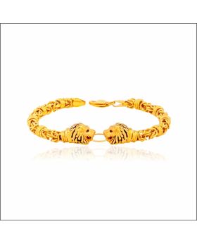 Aisshpra Twin Lion Gold Gents Bracelet in 22 Kt Stylish Party Wear Jewellery 