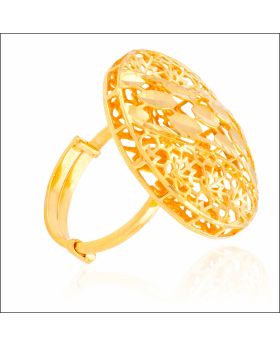 Aisshpra Gold Cocktail Ring in 22 Kt Turkish Jaali Design Wedding Jewellery for Women 